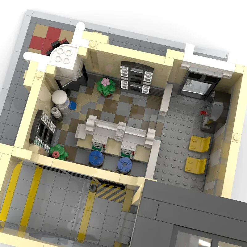 중앙 병원 모듈식 빌딩 블록, 테크니컬 Moc 브릭, 스트리트 뷰 모델, 어린이 선물 장난감, DIY 세트 조립