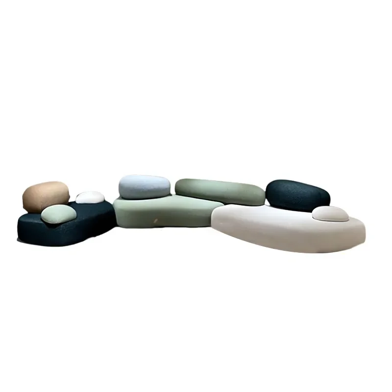 

Italian pebble fabric sofa modern simple special-shaped living room combination creative rock sofa