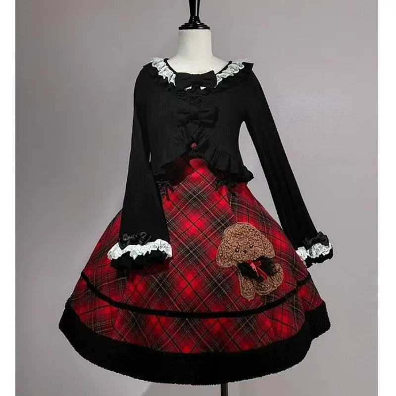 Vintage-Lolita-Bolero-Jacke mit herzförmigem Ausschnitt, Strick-Überzug für Frühling und Herbst, kurze Strickjacke mit japanischem Kawaii-Sonnenschutz