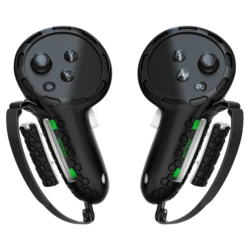 VR Design Controller Grips Compatible with Meta Oculus Quest 3 Accessories, with Battery Opening Protector with Knuckle Straps