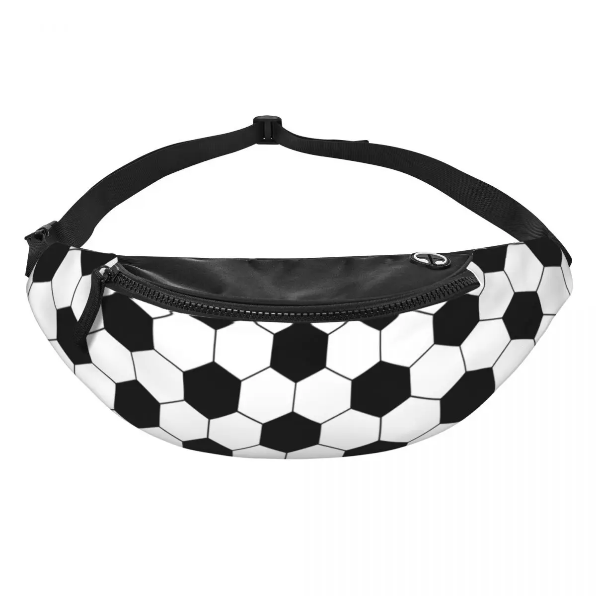 Riñonera Hexagonal con patrón de fútbol para hombre y mujer, bolso de cintura cruzado para hacer senderismo, dinero para teléfono