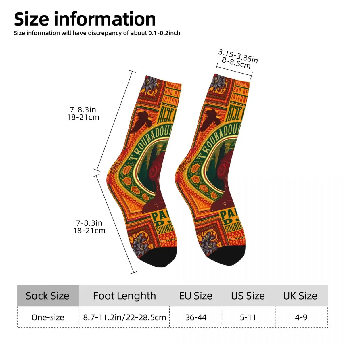 Artistic Features Sock Printed Man Polyester