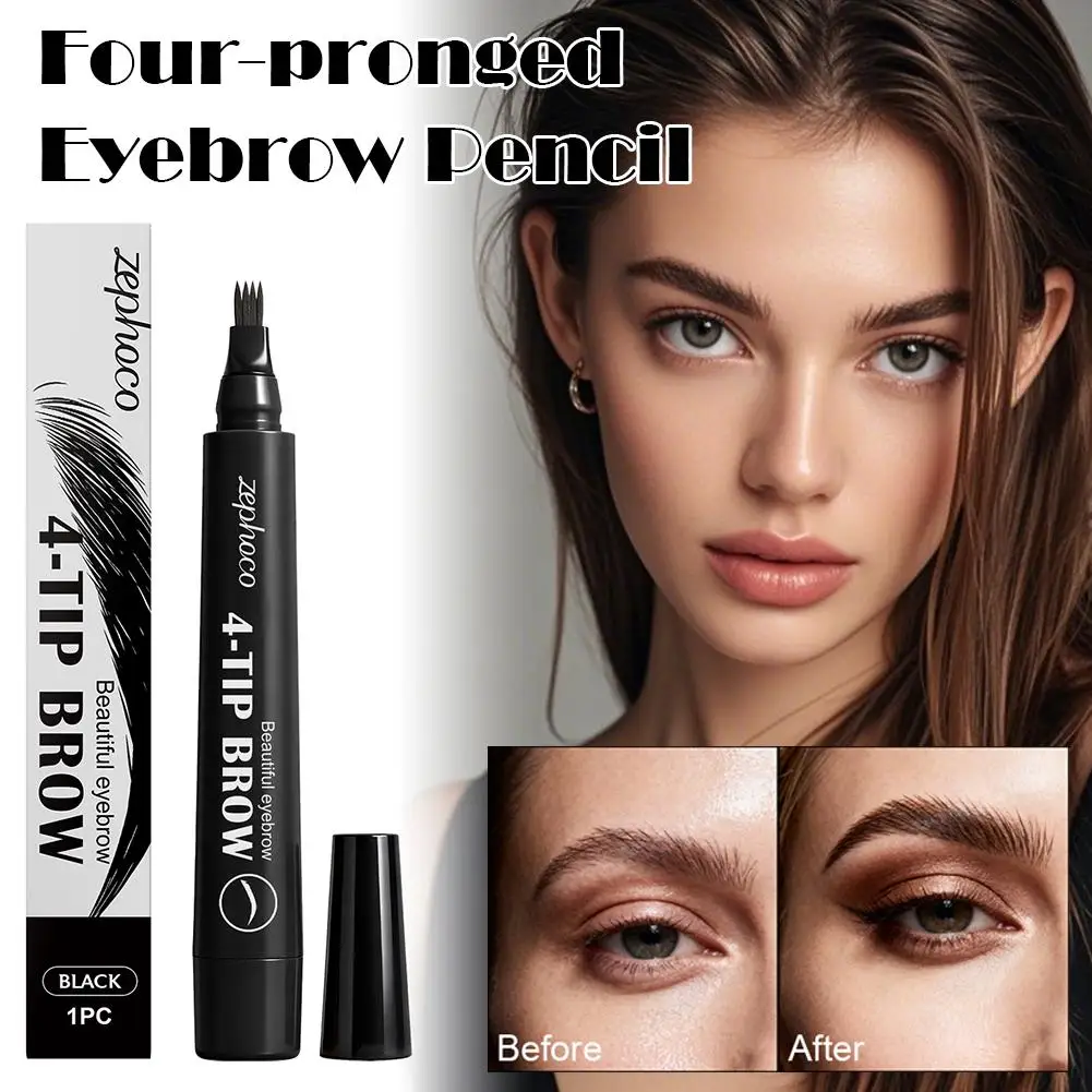 

3D карандаш для бровей с четырьмя зубцами, водостойкий, долговечный, естественный цвет и макияж бровей, ежедневный гладкий J3G4