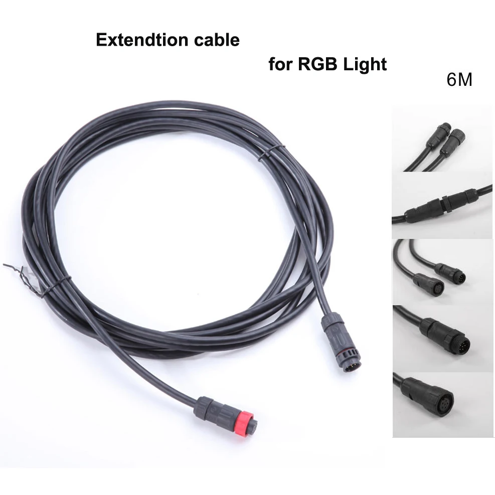 FalconEyes Black good quality Extension Cable Wire for DS-712,DS-714,DS-722, RX-718,RX-736 RGB LED Light cord