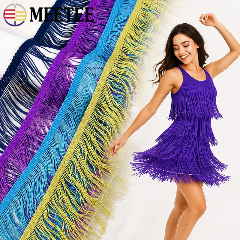 2/5/10Yards 30cm Long Tassel Fringe Lace Trim for Stage Dance Costume Dress Skirt Curtain Lampshade Apparel Craft Sewing Decor
