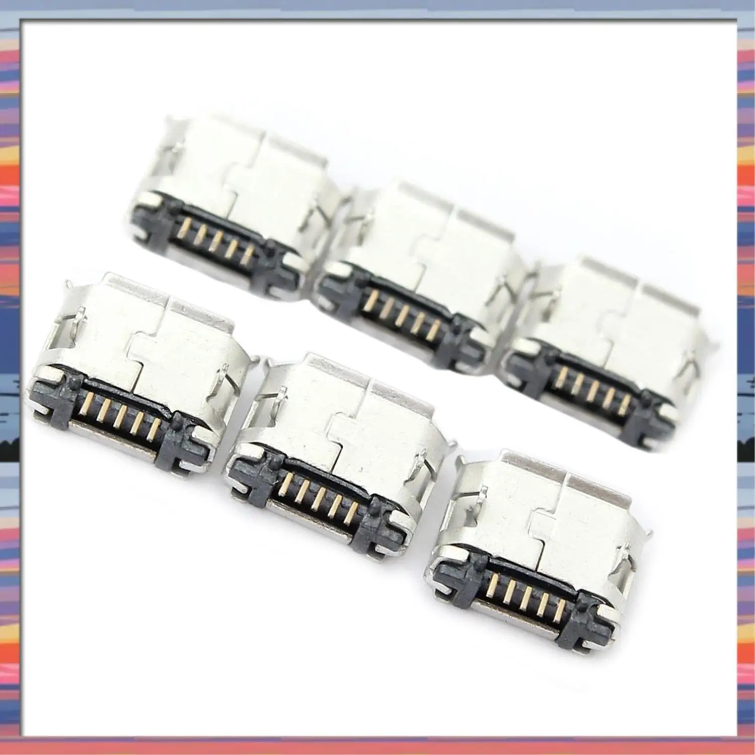 AFBC 10 قطعة لوحة جبل 2.1X5.5 مللي متر تيار مستمر المقبس و 60 قطعة مايكرو يو اس بي نوع B أنثى 5 دبوس Smt وضع مصلحة الارصاد الجوية Dip موصل مقبس #3