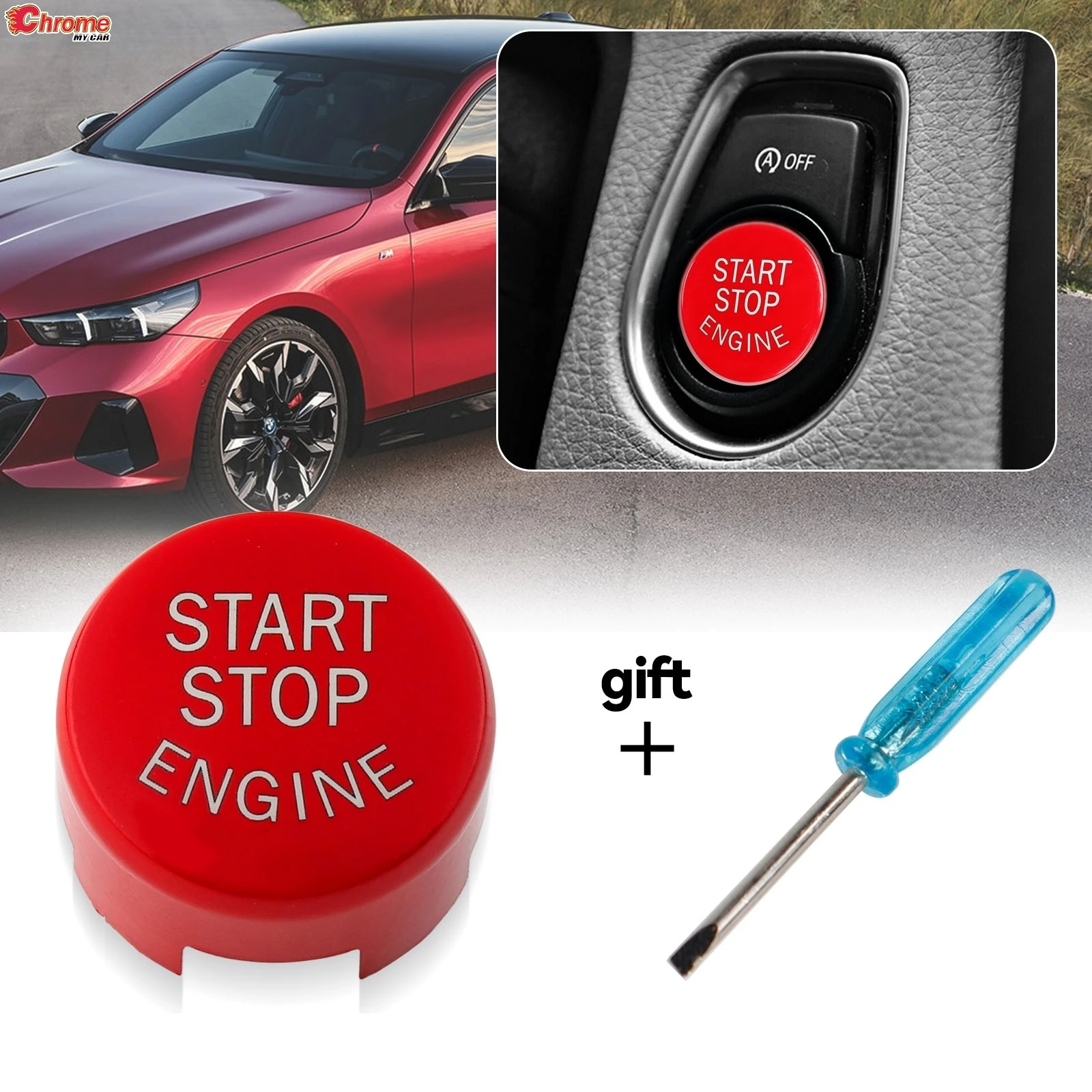 Red Engine Start Stop Switch Push Button Replace Cover For BMW 1 2 3 4 5 6 7 X1 X3 X4 X5 X6 series F Chassis F20 F21 F30 F31 F48