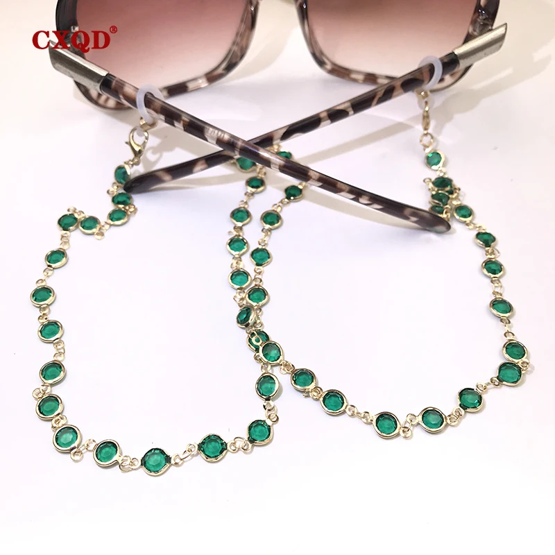 Colorful Crystal Bead Eyeglass Holder Fashion Glasses Chain for Women Eye Accessories Eyewear Straps Cord Sunglasses String Gift