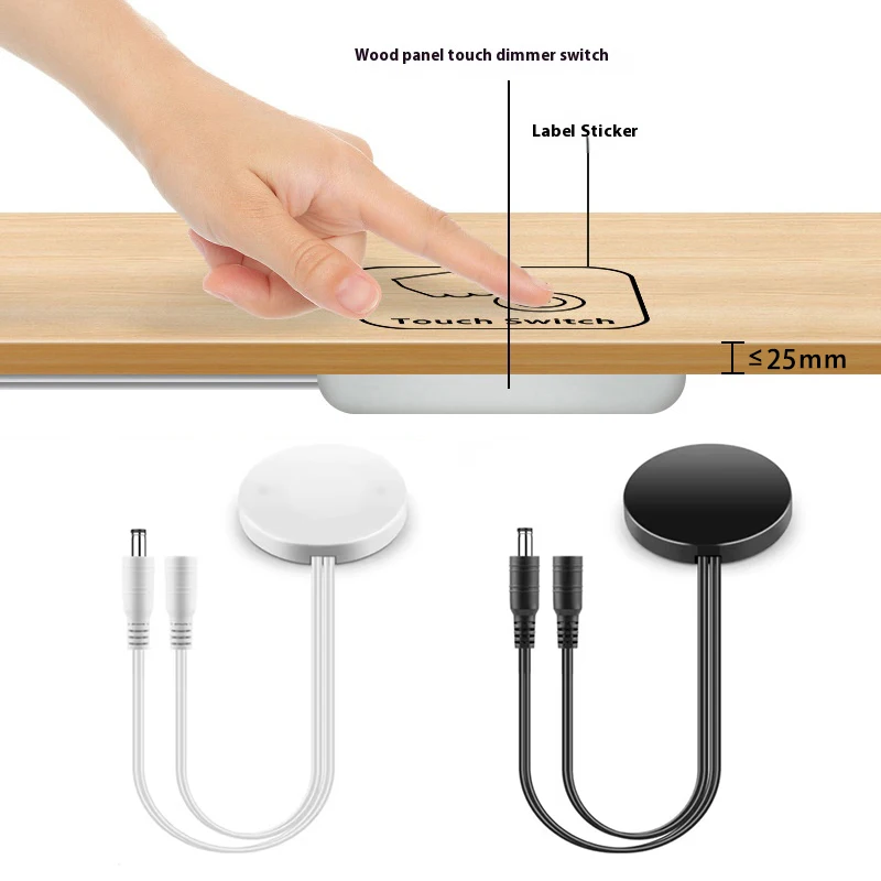 

LED Light Touch Connector Switch Can Penetrate 25mm Hand-Sweep Dimming DC 12V 24V 60W Power Supply Suitable for DIY Cabinet Shel
