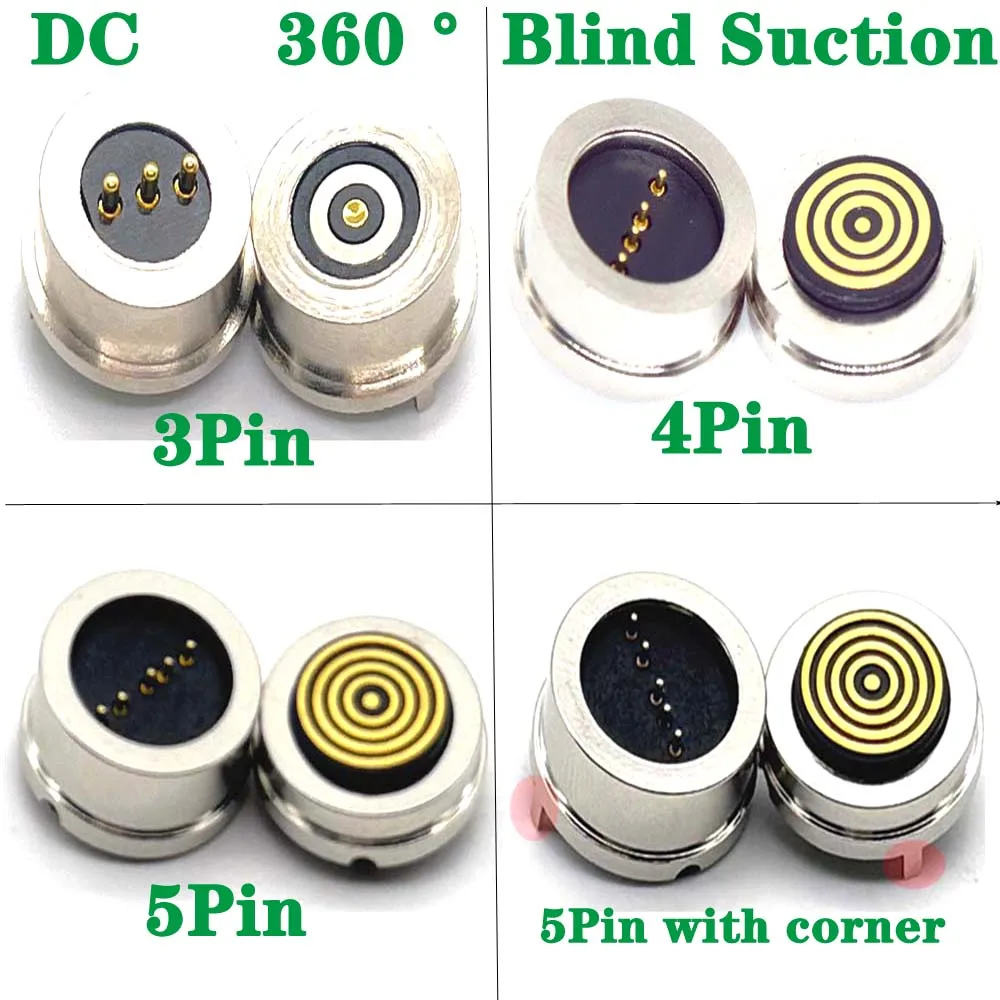 

1set 360 ° Blind Suction DC Magnetic PogoPin Connector Pogopin Male Female 2A Waterproof High Current Spring Loaded Power Socket