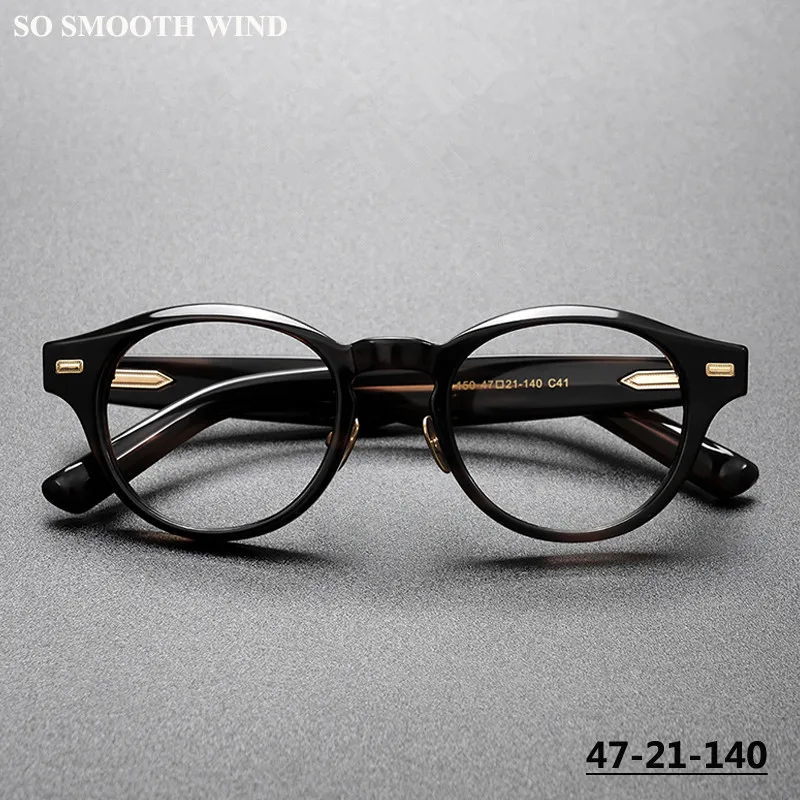 

Japanese Handmade Thick Acetate Glasses Frame for Men Women Titanium Round Spectacles Small Face Brand Eyeglasses Eyewear NP-150