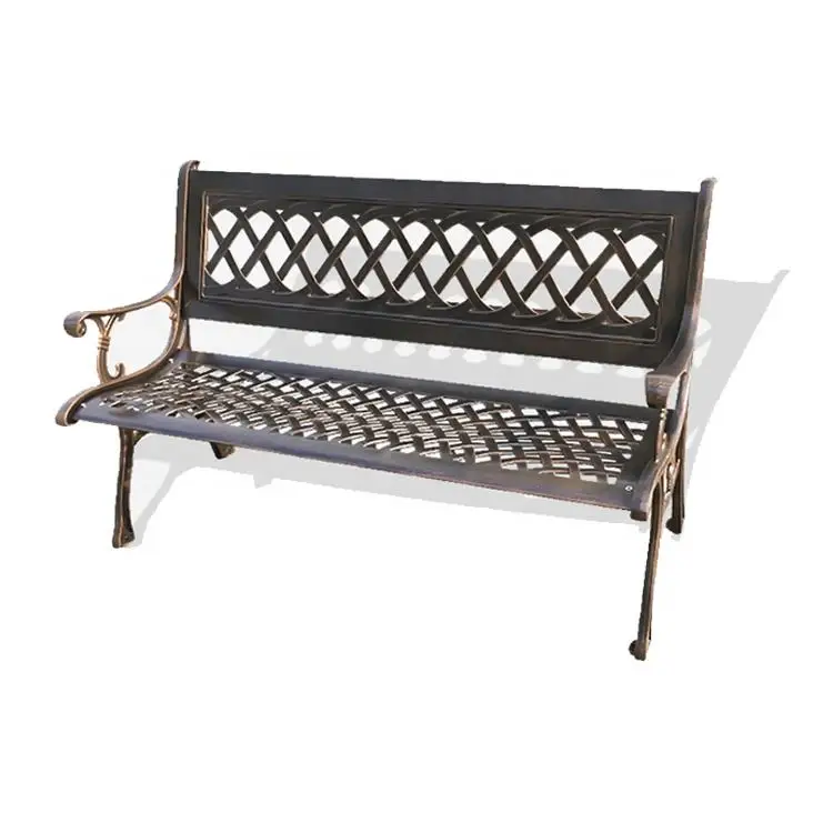 Modern style outdoor park bench cast aluminum bench leg patio metal seating bench for parks