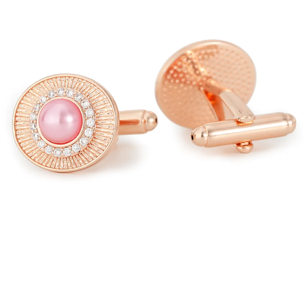 Elegant Round Pearl Cufflink Exquisite Cufflinks for Business Wedding Suits Personalized Decorative Accessories for Men's Shirts