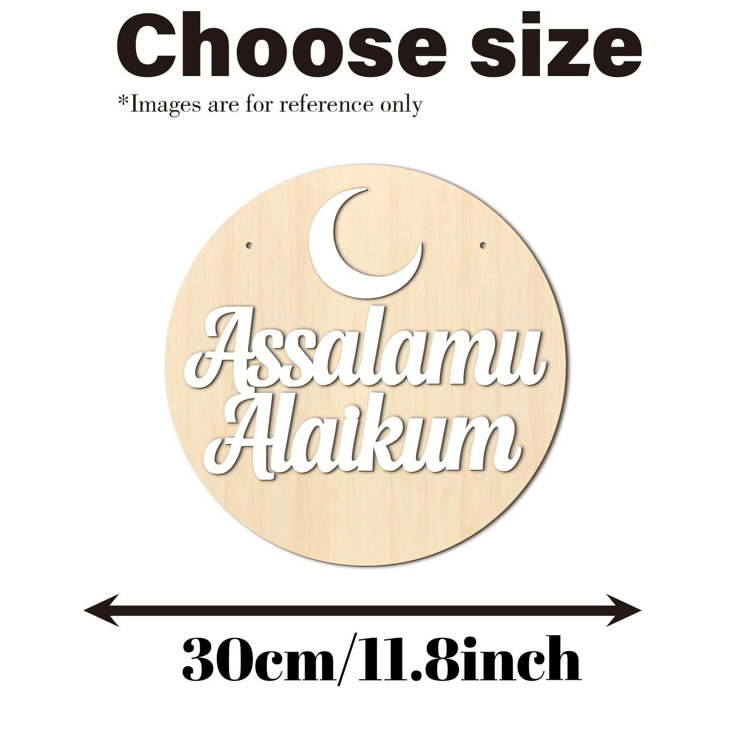 Assalamu Alaikum Wooden Door Hanger, Islamic Muslim Welcome Sign with Jute Rope, Ramadan Eid Mubarak Home Wall Porch Decor