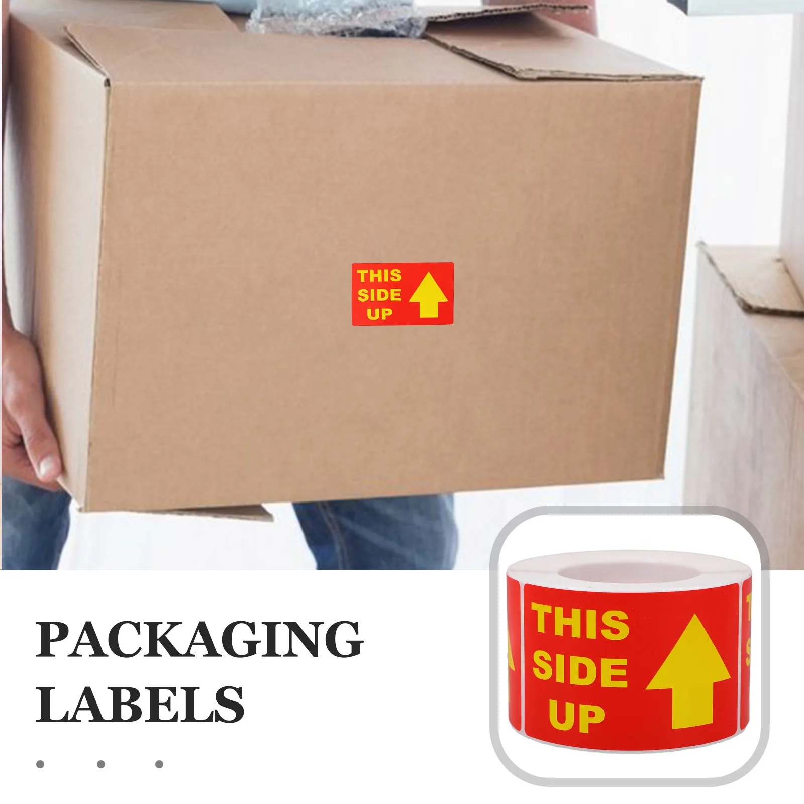 

1 Roll Shipping Caution Stickers Warning Labels Packing Adhesive Care Stickers for Transport Moving