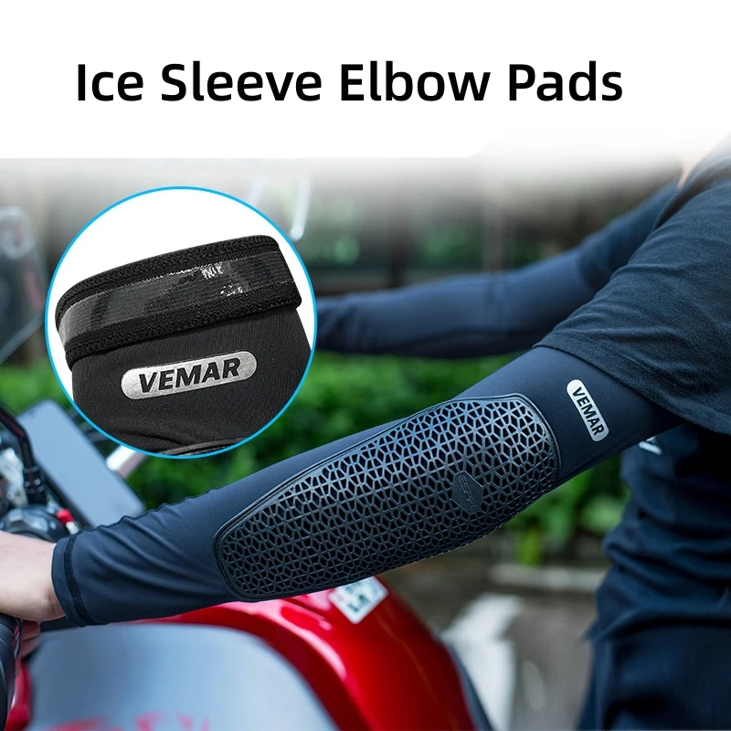 Summer Motorcycle Knee and Elbow pads Ice Silk Breathable Sweat-absorbent Sun-resistant Wearable CE Riding Knee Pad Elbow Pad