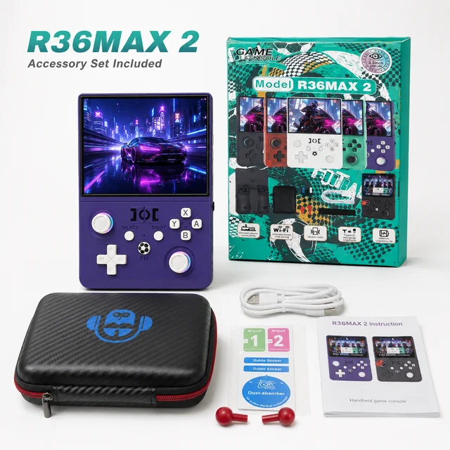 New R36 Max2 Retro Handheld Game Console Linux System 4.5 Inch IPS Screen 64G/128G Portable Pocket Player Built-in 18000+ Games New R36 Max2 Retro Handheld Game Console Linux System 4.5 Inch IPS Screen 64G/128G Portable Pocket Player Built-in 18000+ Games