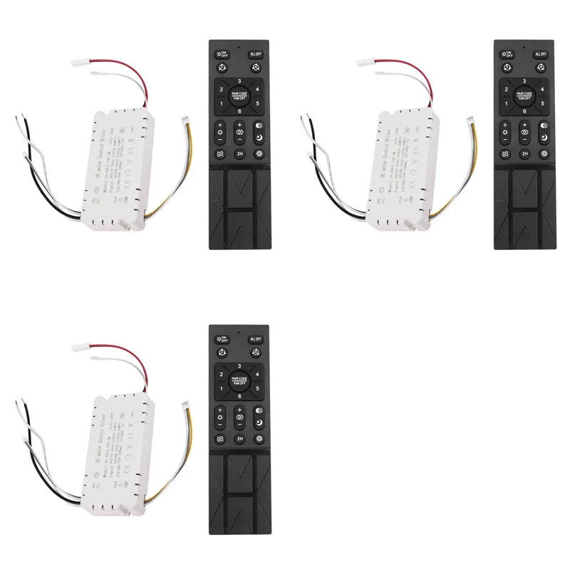 

A93E-3X Комплект дистанционного управления потолочным вентилятором с 6-скоростными настройками, сменный пульт дистанционного управления потолочным вентилятором, регуляторы затемнения, 110-265 В
