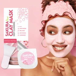 5g/0.17oz*10 Sakura clay mud mask deep cleansing mild non-irritating brightens skin tone moisturizing mask