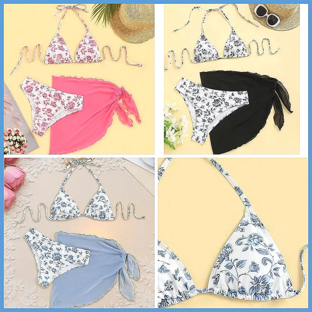 

Sexy Floral Bikini Set for Women Push Up Brazilian Swimsuit High Waisted Beachwear