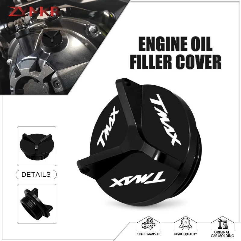 

tmax Motorcycle Engine Oil Filler Cap Engine Plug Protection Cover For TMAX560 TECHMAX TMAX530 SX DX TMAX500 2008-2025