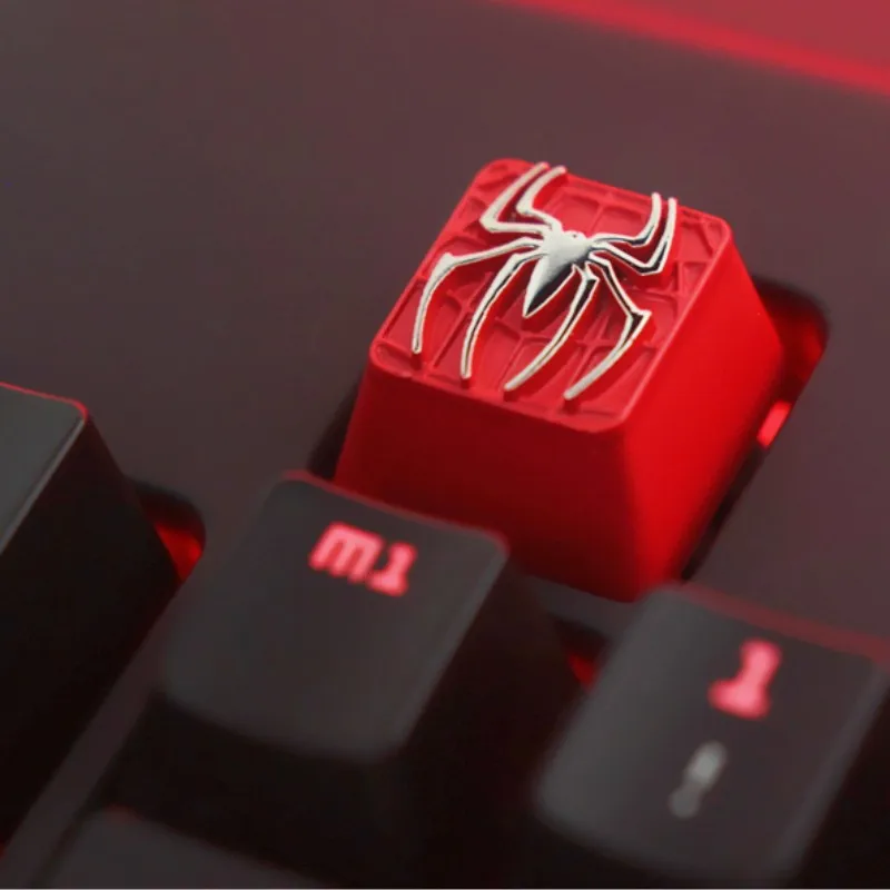 Marvel New Peripheral Spiderman Mechanical Keyboard Zinc Aluminum Alloy Keycap Creative Personality Retro Simple Fancy Cool Gift