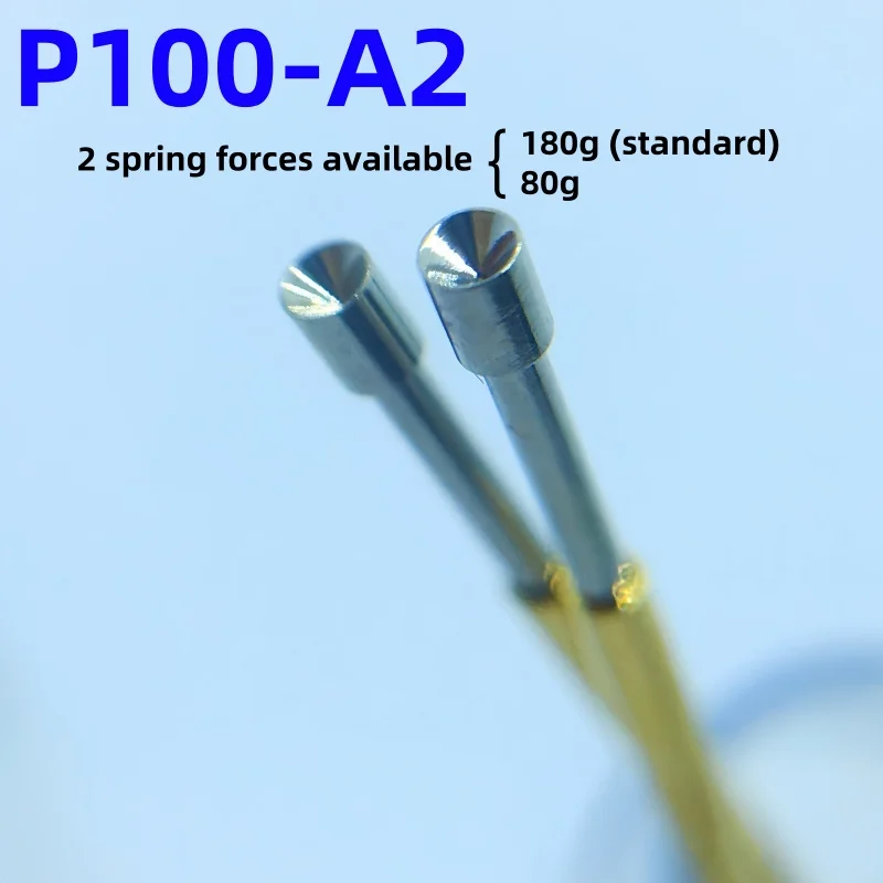 P100-A2 Spring Test Probe P100-A Test Pin PCB Test Tool 33.35mm 1.36mm Nickel-plated Tip 1.5mm Needle Pogo Pin force 180g 80g