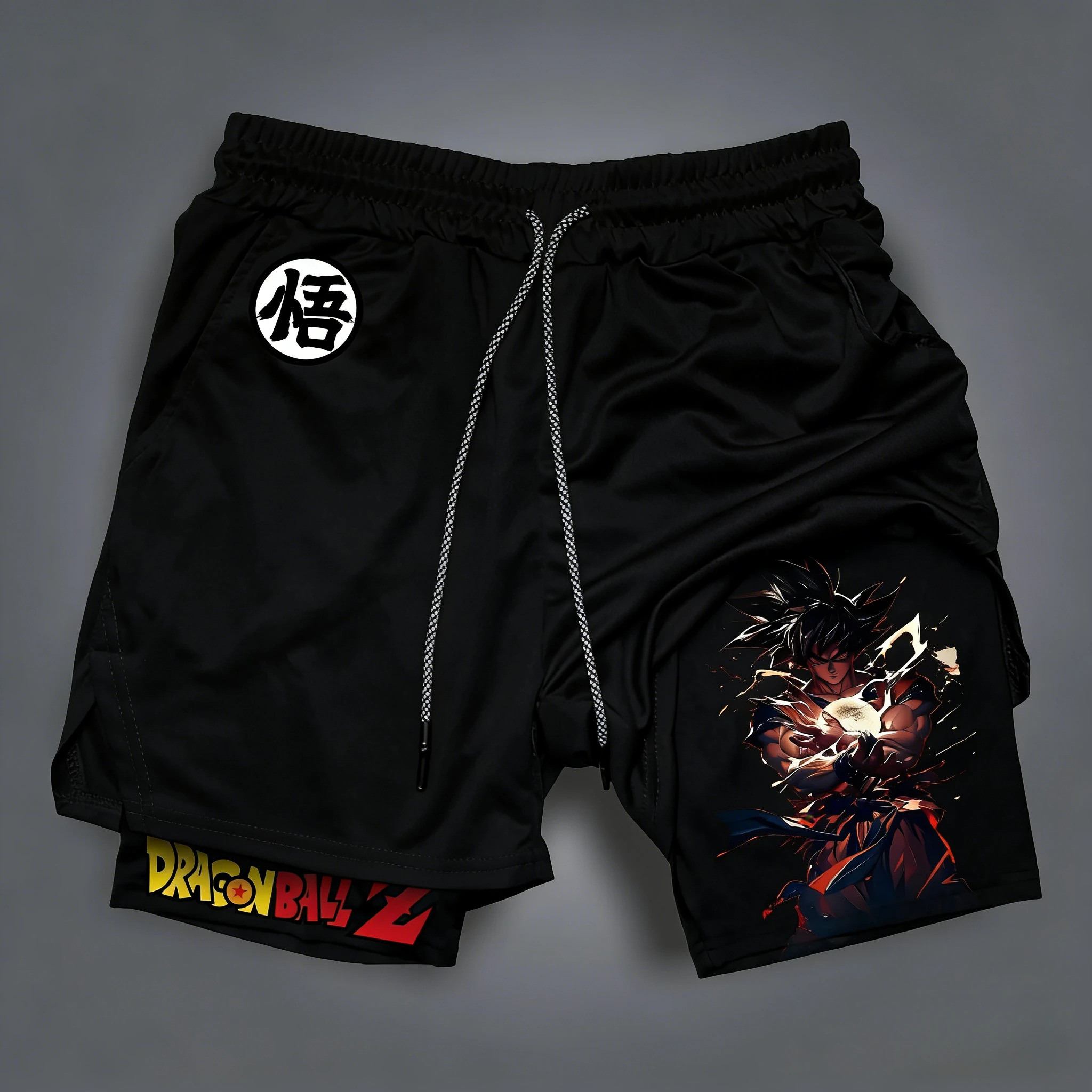 

Bandai Dragon Ball Goku Printed Double-layer Shorts, Loose Men's and Women's Summer Sweat-wicking and Breathable Sports Shorts
