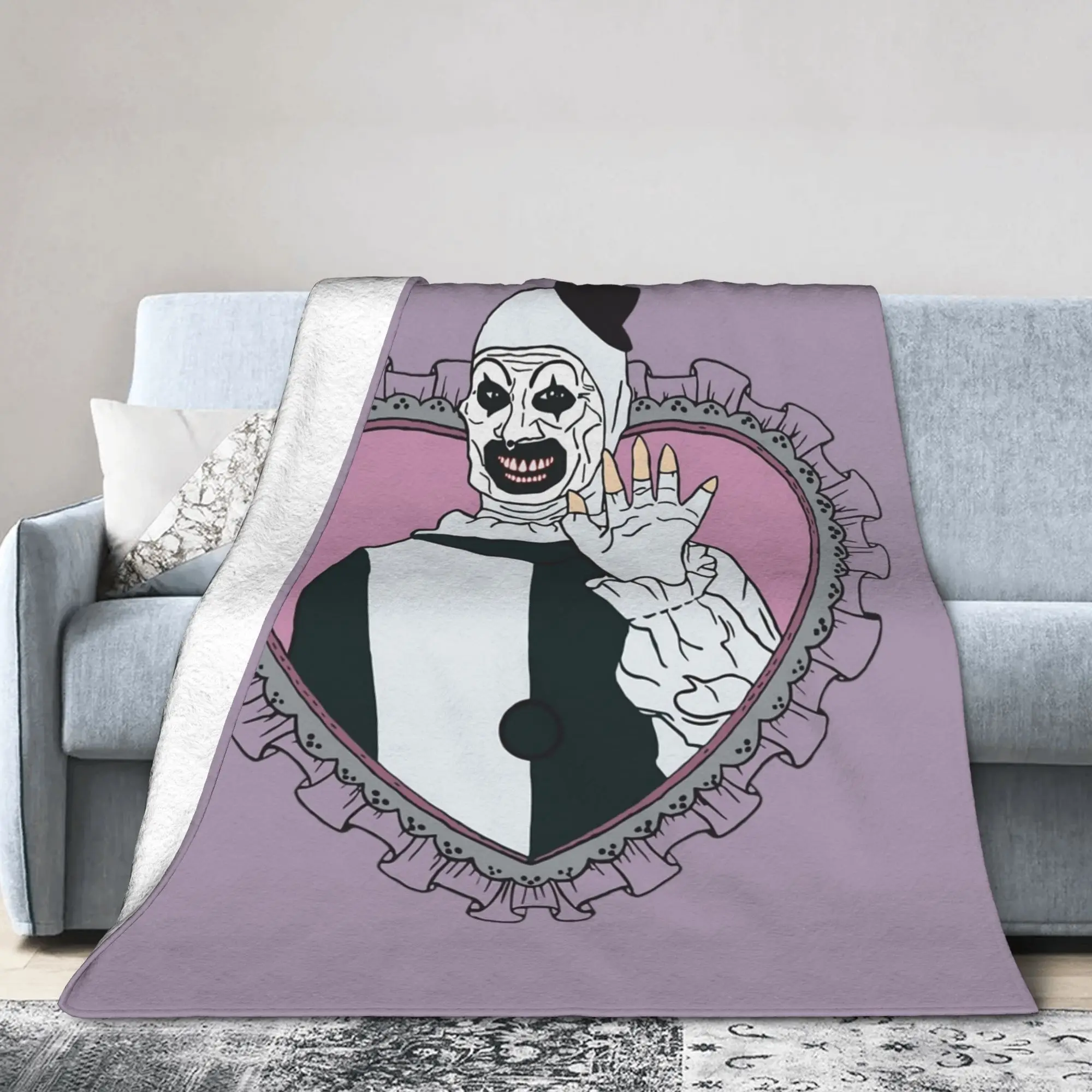 Cute Terrifier Love Horror Blankets Velvet Summer  Breathable Soft Throw Blanket for Bedding Bedroom Bedspreads