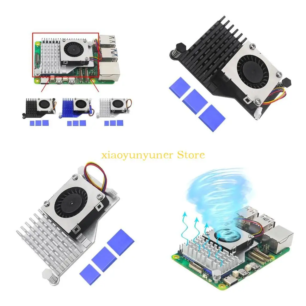 

P9JB Active Coolers Теплосенные настройки регулировки ускорения PWN Охлаждение вентиляционного вентилятора для RPI 5 Development