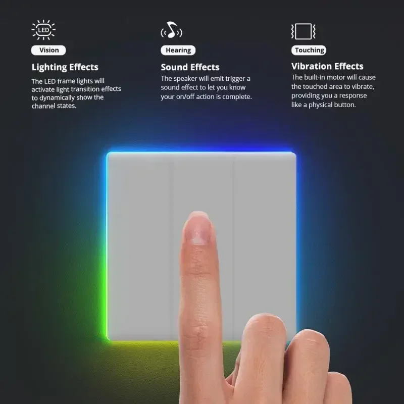 SONOFF-Interruptor de pared inteligente T5, dispositivo con Wifi, Control remoto EWeLink, Smart things a través de Alexa, Google, Yandex, Alice