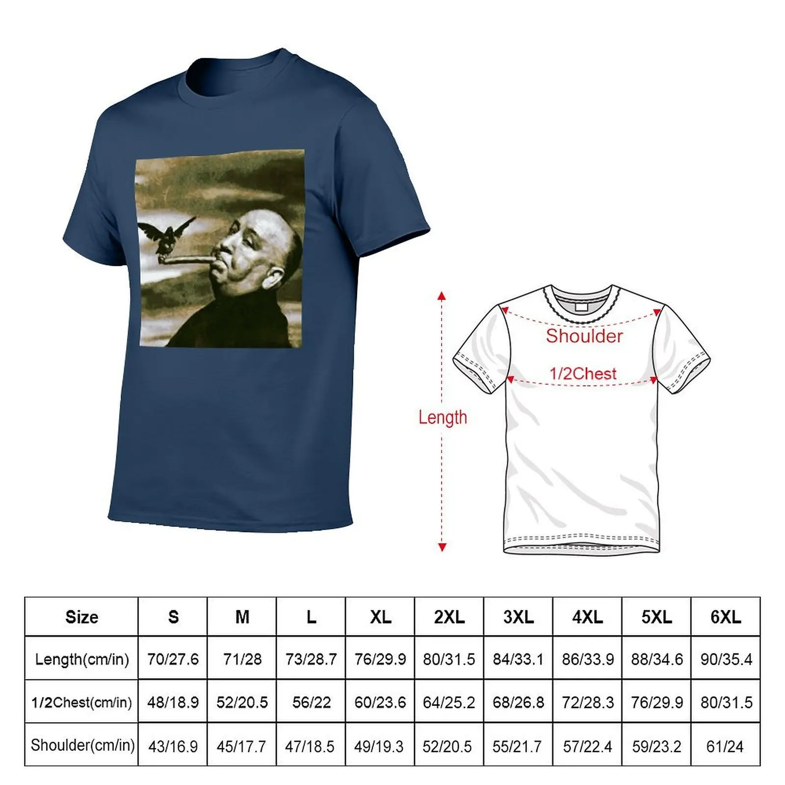 Alfred Hitchcock Sir T-Shirt Classic Crew Neck Cotton T-Shirt