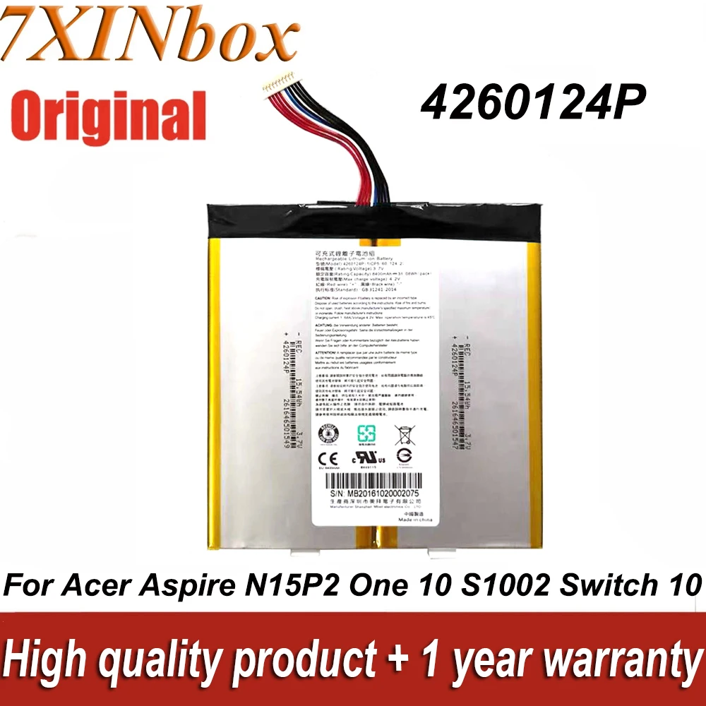 

New Laptop Battery 4260124P 3.7V 8400mAh For Acer Aspire N15P2 One 10 S1002 Switch 10 Series Laptop Computer