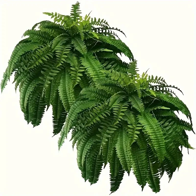 Realistic Boston Ferns 57cm/67cm Artificial Boston Fern Plants 38 Leaves UV Resistant Fake Ferns Greenery for Door Porch Decors