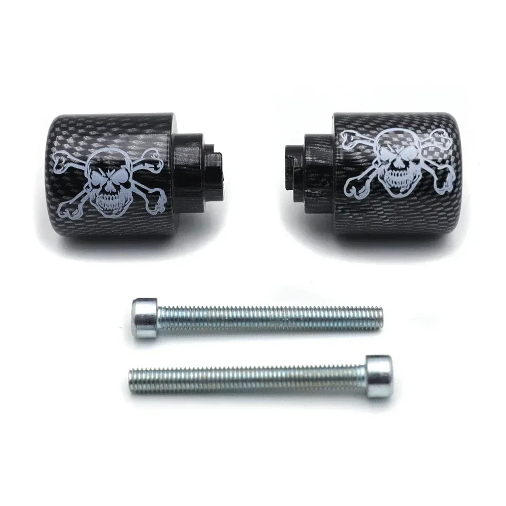 Motorcycle Parts Skull Carbon fiber Bar End For Honda Gold Wing GL 1800 2001-2008 ，CBR 600 RR 2003-2008 ，VFR 800 1998-2008