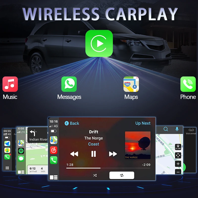 CarPlay inalámbrico Apple Android Auto para Audi A1 Q3 2012-2018 MMI 2G/3G HN + RMC con función de enlace de espejo AirPlay cámara GPS