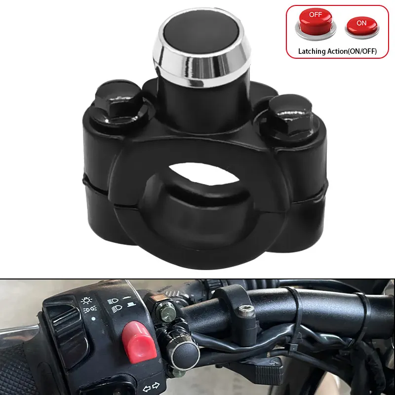 7/8 "22 مللي متر دراجة نارية المقود جبل التبديل زر المصباح الضباب ضوء الإغلاق عمل ON OFF التبديل للدراجات النارية ATV الترابية دراجة #1