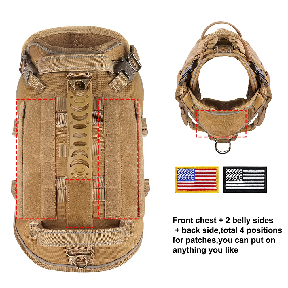 Quick Control Dog Harness Tactical Military Dogs Training Harness No Pull Pet Vest HarnessAdjustable For Medium Large Dogs