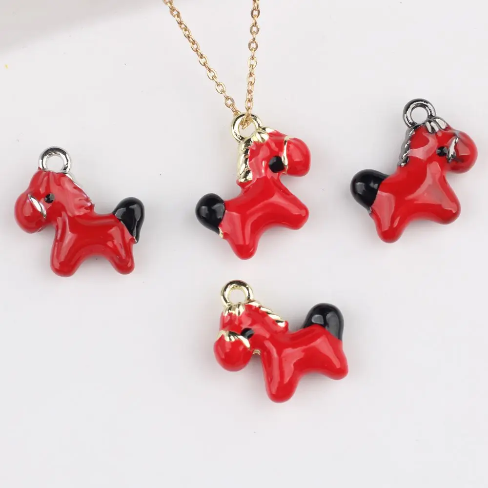 5 szt. Uroczych Małych Zawieszek w Kształcie Koni ze Stopu, Zawieszki Zwierzęce DIY do Łańcuszków na Telefon, Breloków, Kolczyków, Akcesoria do Wyrobu Biżuterii