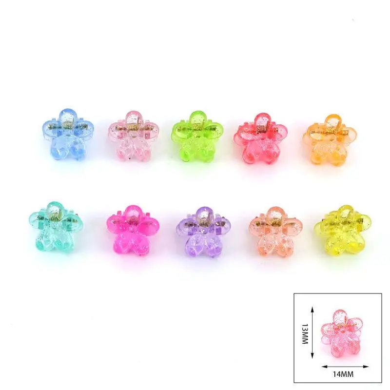 50 stuks Mini Haarspeldjes Kleurrijk Schattig Bloem/Ster/Kroon/Tekening Haarspelden DIY Pop voor Kinderen Huisdier Handgemaakte Ambachten Decoratie Accessoires