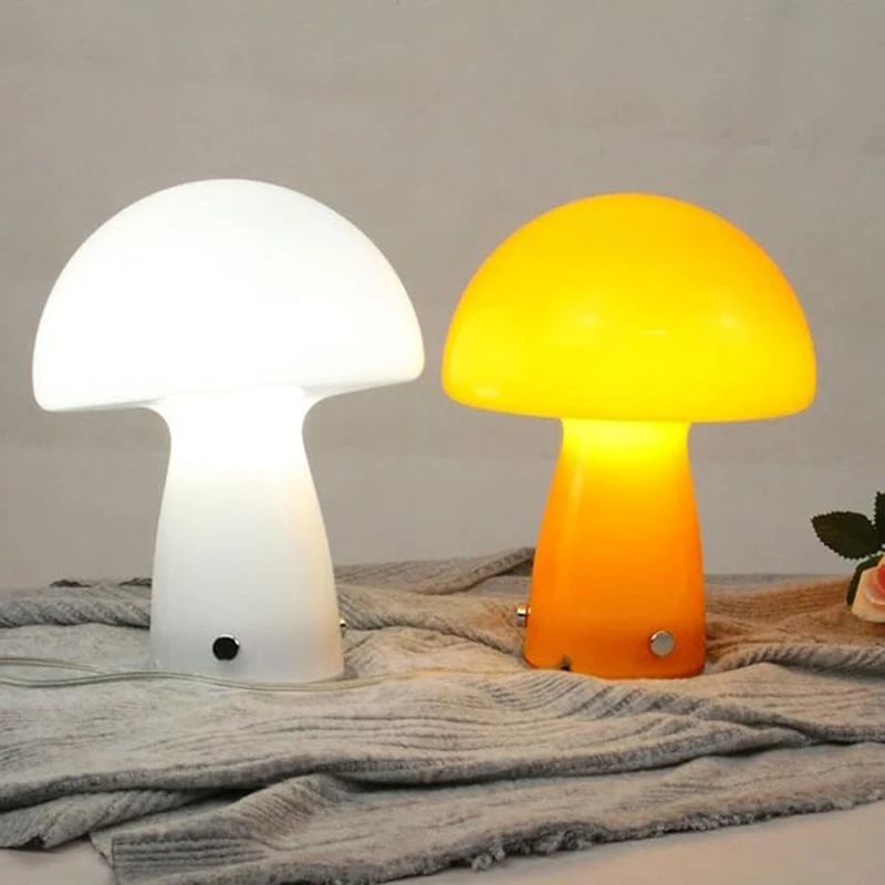 Italian Designer Mushroom Desk Lamp LED  Ornament Light for BedRoom Interior Desk Lamps Minimalism Bedside Decoration Lighting