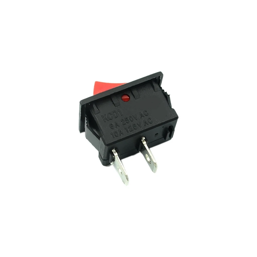 10PCS On-Off KCD11 2Pin 2P Black Red Boat Car Rocker Switch 3A 250V 6A 125V AC Button KCD1-11 10X15 10X15 KCD117