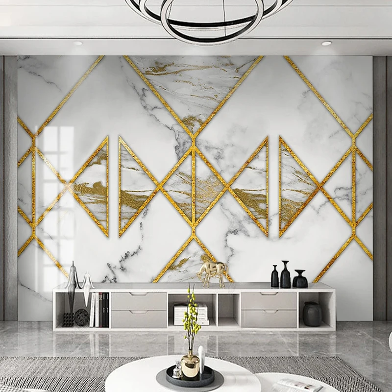 

Custom Any Size Mural Modern Creative Abstract Geometric Marble Wallpaper Living Room TV Sofa Decor Art Fresco 3D Wall Painting