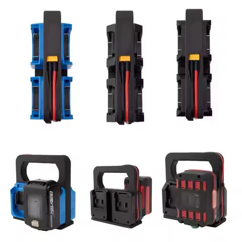 4 Slot Battery Caddy For Parkside For Ozito For Makita w/XT60 Adapter Port 4 Slot Battery Caddy Carrying Case Battery Holder
