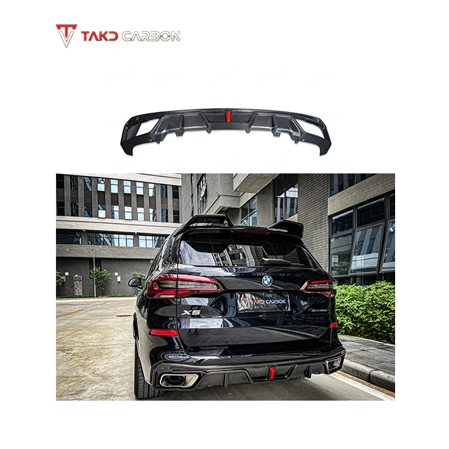 

TAKD Carbon Real Car Data Development Dry Carbon Fiber Rear Bumper Lip Diffuser for bmws X5 G05 2022-UP