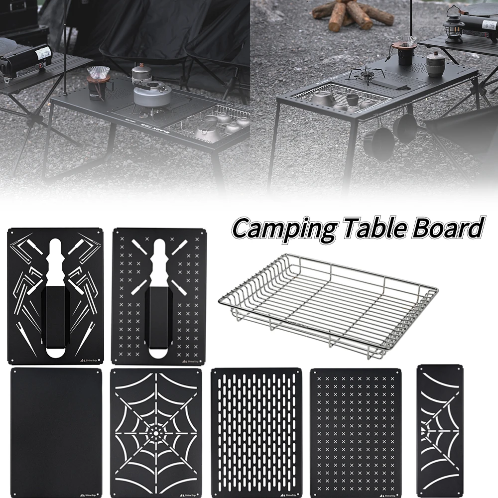 Camping Foldable Table Board Outdoor Picnic Barbecue Tableware Shelf Portable Detachable Desk Stove Storage Plate for IGT Series