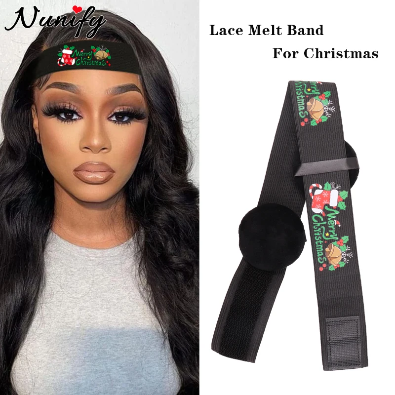 Pita renda elastis untuk kontrol tepi pita Wig Natal untuk melelehkan perlindungan telinga renda hitam ikat kepala Wig memegang Aksesori