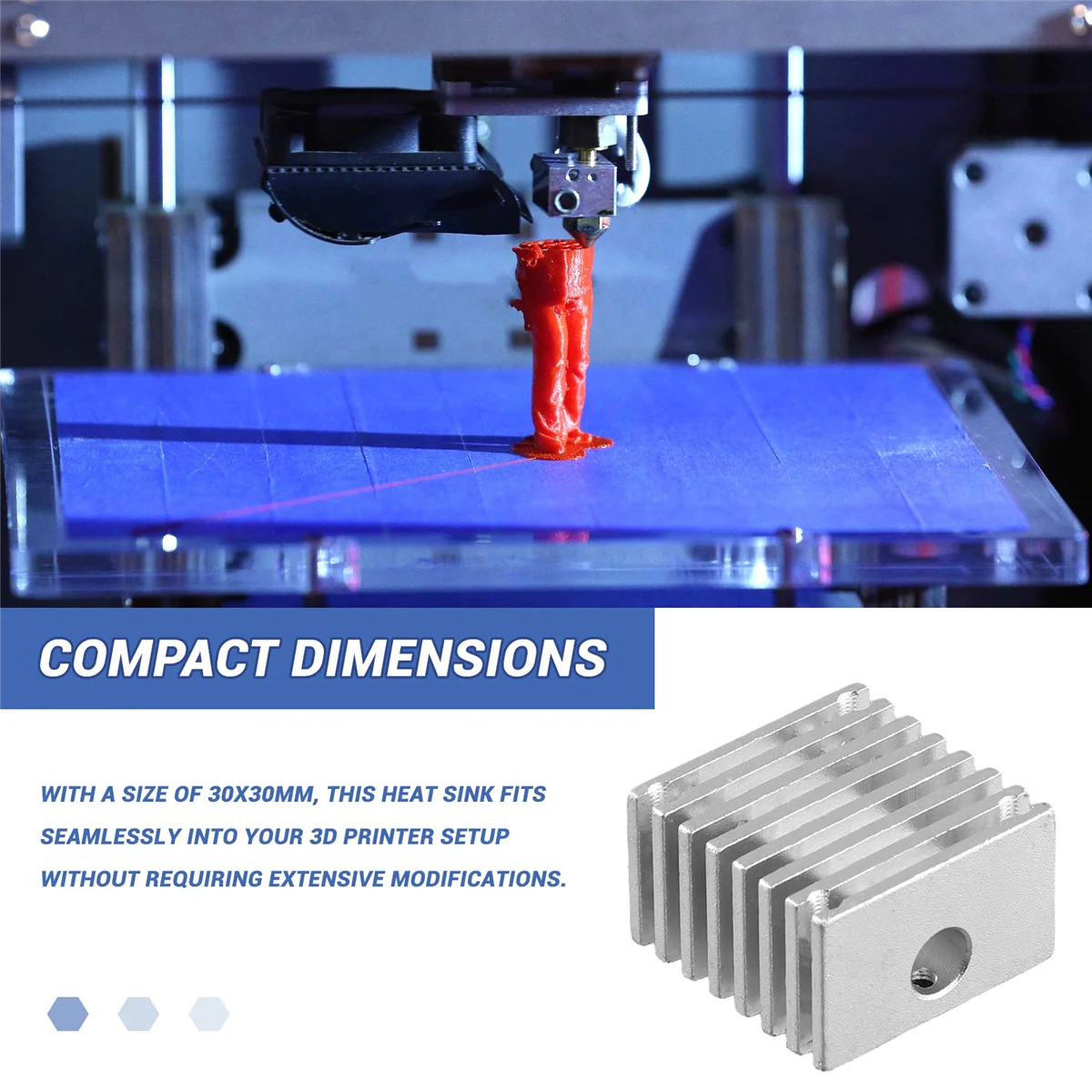 단일 헤드 핫 엔드 라디에이터 DIY 방열판, 모든 금속 방열판, 3D 프린터 액세서리, V6, 30x30mm