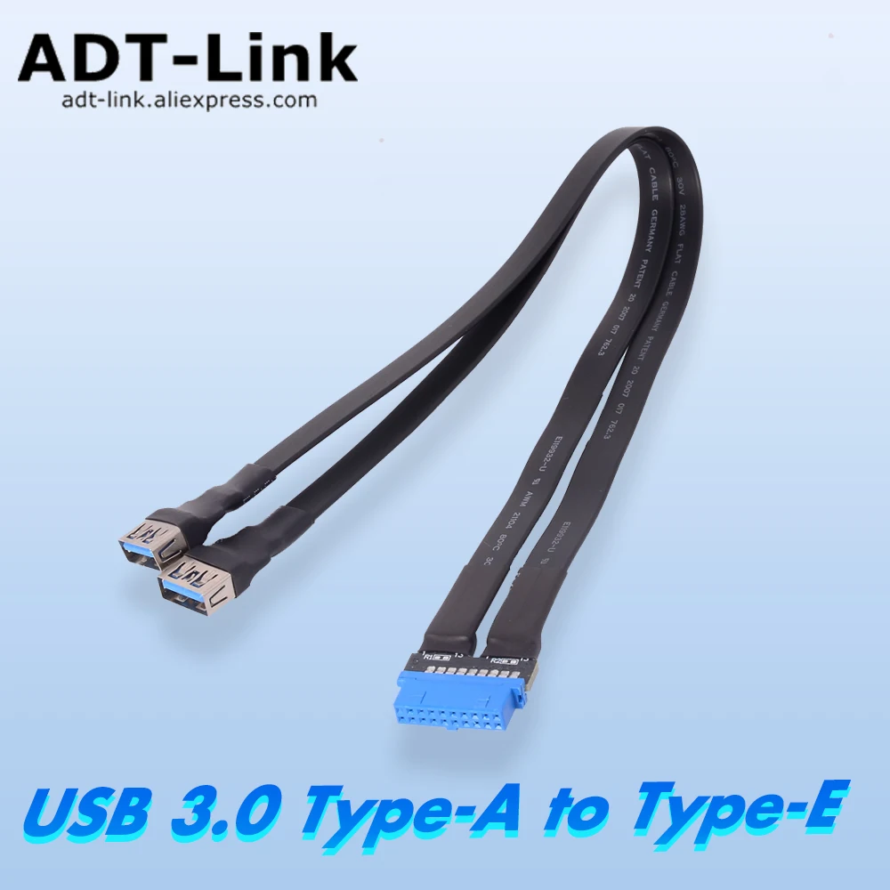 USB 3.0 5Gbps Extension Cable DIY with Screw Holes Dual USB3.0 Type-A Female Adapter Motherboard Built-in 19Pin/20Pin Connecto