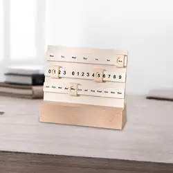 Slider Perpetual Calendar 2024 Wooden Calendar DIY Moving Wooden Block Calendar for Restaurants Desk Home Farmhouse Coffee Shops